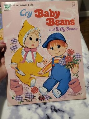 Cry Baby Beans and Biffy Beans Paper Doll Book - Whitman - Pink & Blue